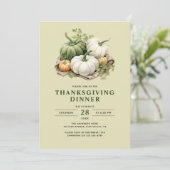 Invitation Citrouilles aquarelle rustique moderne de Thanksgi (Debout devant)