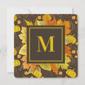 Invitation Citrouilles Automne Récolte Motif (Dos)