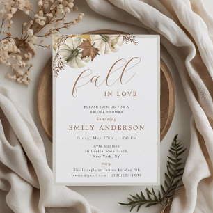 Invitation Citrouilles blanches d'automne tombent amoureuses