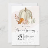 Invitation Citrouilles Blanches et Fleurs d'Automne, Action d (Devant)