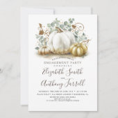 Invitation Citrouilles blancs et or automne (Devant)