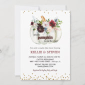 Invitation Citrouilles couples baby shower élégante invitatio (Devant)