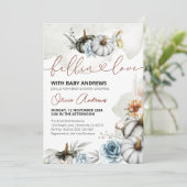 Invitation Citrouilles d'aquarelle Fallin dans le Baby shower (Debout devant)