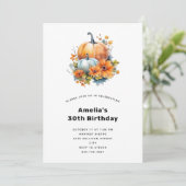 Invitation Citrouilles d'automne avec Fleurs et Foliage Anniv (Debout devant)