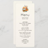 Invitation Citrouilles d'automne avec Fleurs et menu Foliage (Devant / Derrière)