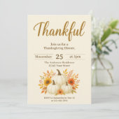 Invitation Citrouilles d'automne et tournesols | Élégant Than (Debout devant)