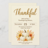 Invitation Citrouilles d'automne et tournesols | Élégant Than (Devant / Derrière)