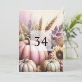 Invitation Citrouilles d'automne feuilles calligraphie texte  (Debout devant)