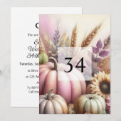 Invitation Citrouilles d'automne feuilles calligraphie texte  (Devant / Derrière)