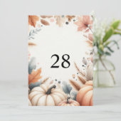 Invitation Citrouilles d'automne feuilles texte de calligraph (Debout devant)