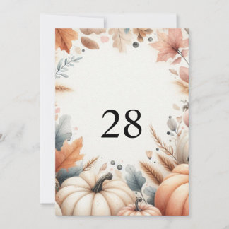 Invitation Citrouilles d'automne feuilles texte de calligraph