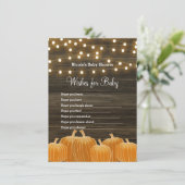 Invitation Citrouilles d'automne & Lumières Wings for Baby sh (Debout devant)