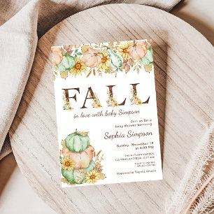 Invitation Citrouilles d'automne tombent amoureux Baby shower