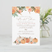 Invitation Citrouilles de Cactus Orange Rustique Mariage Auto (Debout devant)