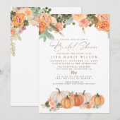 Invitation Citrouilles de Cactus Orange Rustique Mariage Auto (Devant / Derrière)