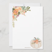 Invitation Citrouilles de Cactus Orange Rustique Shower de Ma (Dos)