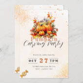 Invitation Citrouilles de campagne Citrouilles orange Fête de (Devant / Derrière)