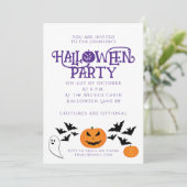 Invitation Citrouilles de la fête d'Halloween chauve-souris t (Debout devant)