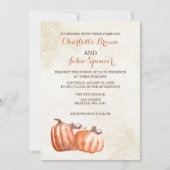 Invitation citrouilles de l'aquarelle automne mariage (Devant)