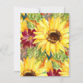 Invitation Citrouilles de tournesols rustiques se déplaçant F (Dos)