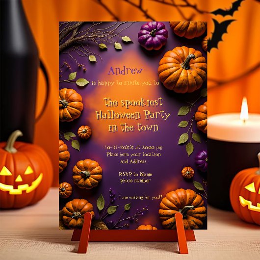 Invitation Citrouilles d'Halloween