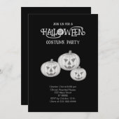 Invitation Citrouilles d'Halloween - Illustration à main (Devant / Derrière)