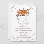 Invitation Citrouilles d'or Elegant Mariage de automne géomét (Devant)