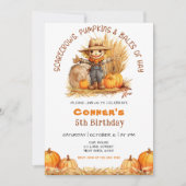 Invitation Citrouilles ET BALES DE HAY MODERN ANNIVERSAIRE (Devant)