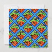 Invitation Citrouilles et chauves-souris en Motif de vert/ble (Devant)
