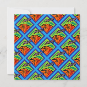 Invitation Citrouilles et chauves-souris en Motif de vert/ble