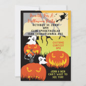 Invitation Citrouilles Et Fantômes Rejoignent-Nous Pour Une F (Devant)