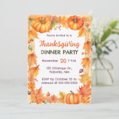 Invitation Citrouilles et feuilles d'automne modifiables pour (Debout devant)