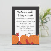 Invitation Citrouilles et Feuilles sur l'invitation à la chut (Debout devant)