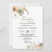 Invitation Citrouilles et Fleurs Aquarelle Moderne (Devant)