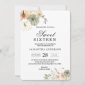 Invitation Citrouilles et fleurs d'aquarelle modernes (Devant)