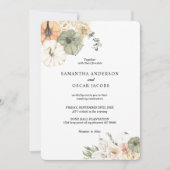 Invitation Citrouilles et fleurs d'aquarelle modernes (Devant)
