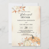 Invitation Citrouilles et fleurs orange d'automne rustiques (Devant)