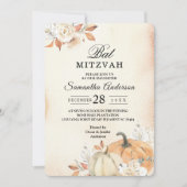 Invitation Citrouilles et fleurs orange d'automne rustiques (Devant)