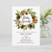 Invitation Citrouilles et Pinecones Wreath Fall Baby Sprinky (Debout devant)