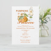 Invitation Citrouilles et Prosecco Élégante Fête de Mariage d (Debout devant)