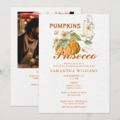 Invitation Citrouilles et Prosecco Élégante Fête de Mariage d (Devant / Derrière)