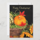 Invitation Citrouilles et tournesols Thanksgiving Dîner (Devant)
