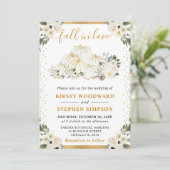 Invitation Citrouilles Fleurales Blanches et Dorées Mariage d (Debout devant)