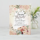 Invitation Citrouilles Fleurs Boho Baby Shower (Debout devant)