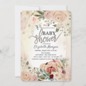 Invitation Citrouilles Fleurs Boho Baby Shower (Devant)