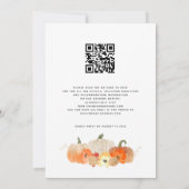 Invitation Citrouilles Fleurs Paillettes Code QR Tombez amour (Dos)