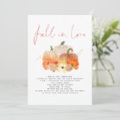 Invitation Citrouilles Florales Paillettes Code QR Tomber en (Debout devant)