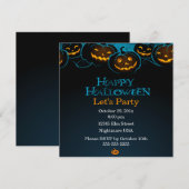 Invitation Citrouilles Joyeux Halloween (Devant / Derrière)