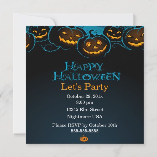 Invitation Citrouilles Joyeux Halloween (Devant)