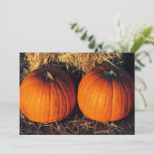 Invitation Citrouilles jumelles vintage (Debout devant)
